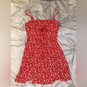 floral print ruched split dress